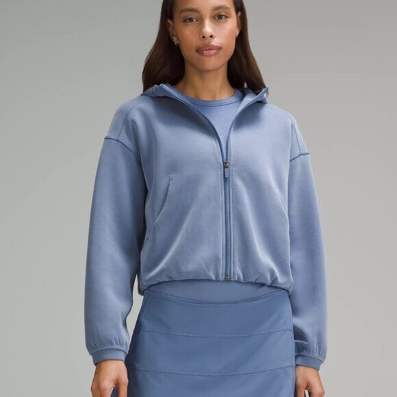 lululemon athletica Tops - Lululemon Softstreme Full-Zip Hoodie Sz 8; Oasis Blue Excellent Condition